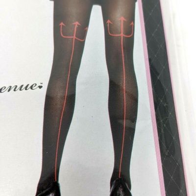 Leg Ave Pitchfork Backseam Tights Opaque Black Costume Halloween Cosplay Sexy