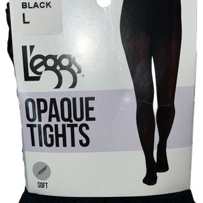 Leggs Opaque Black Tights Women’s Size Large 145-200LBS 1 Pair NWT