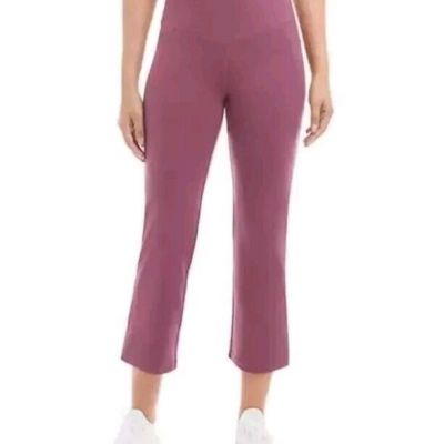 Jockey Ladies' Yoga Capri Cropped Slit Flare Stretch Pant Mauve/Nocturne SZ M