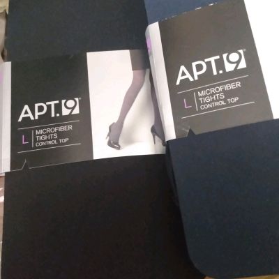 APT. 9, 2 prs L tights, (blue & black), 6 pk  Size 4-10 Black Trouser socks. NEW