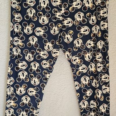 Womens Leggings Pants Size TC2 Plus LuLaRoe Multicolor Mickey Mouse Sueded NEW