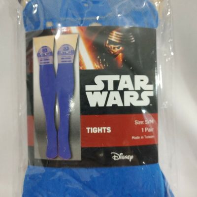 New Disney Star Wars R2D2 R2-D2 Silhouette Tights Blue Size Small Medium