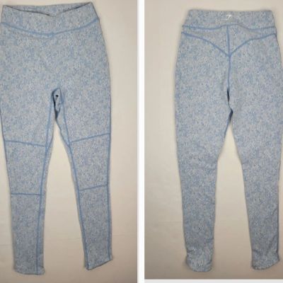 Gymshark Leggings Dry Sz S High Rise Fleur Texture Workout Light Blue Women's