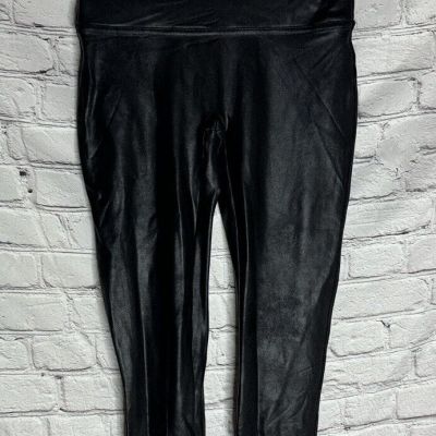 Spanx Women's Faux Leather Leggings Black Size XLarge Style #2437