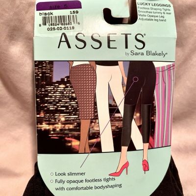 Assets by Sara Blakely Shaping Tights Black Size 5 Matte Opaque Leg