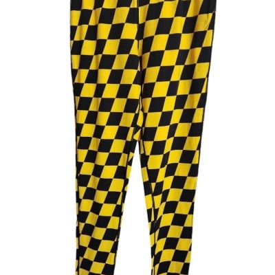 ETHIKA Womens Checkered Print Leggings Size M