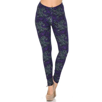 X-Plus Size Buttery Soft Purple Hypnotic Swirl Leggings