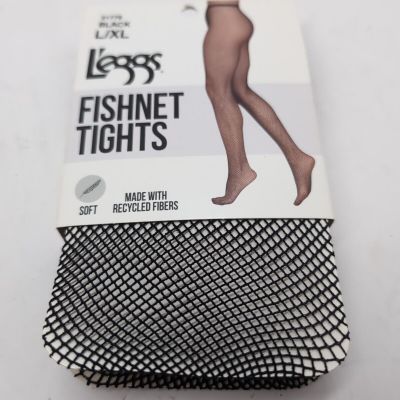 L'eggs Fishnet Tights Black L/XL ~ Soft 21778