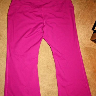 Lands' End Women's Active Yoga Pants Size 2X (20W-22W) - Pink - Hidden Pocket!