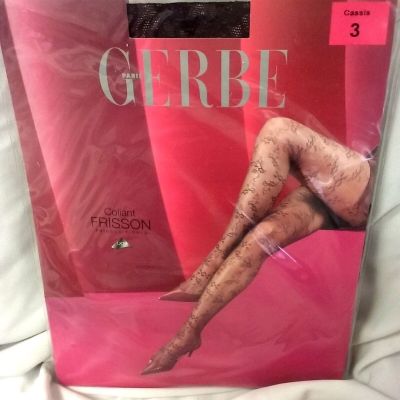 Gerbe Paris Frisson Black Floral Patterns Tights/Pantyhose Choose Size M L XL