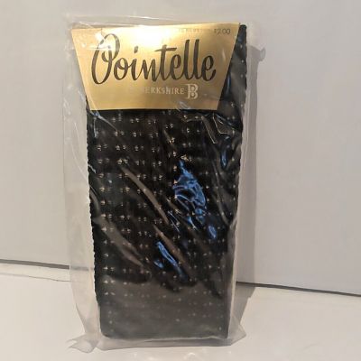 New Vtg Berkshire pointelle stockings medium size 8 1/2 to 9 1/2 black