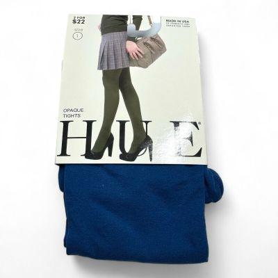 HUE Womens Opaque Tights Size 1 Imperial Blue | 1 Pair U4689 Fashion Tights New