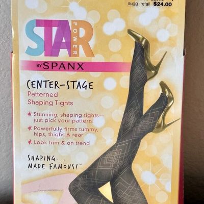 Spanx Star Power Center Stage Diamond Daze Shaping Tights Size B New Box Black