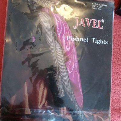 JAVEL White Fishnet Tights Style L-300D One Size 90-160 lbs 5'-5'8