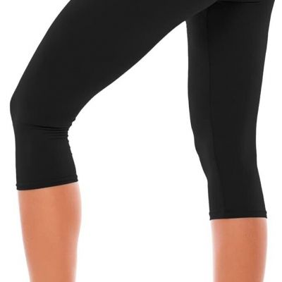 High Waisted Leggings for Women - Full Length Capri for Workout Athletic-Size-SM