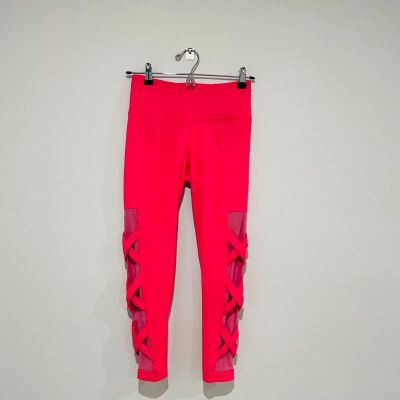 Betsey Johnson Performance Bright Pink Leggings Size S