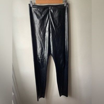 Aritzia Wilfred free black liquid latex shiny faux leather leggings size medium