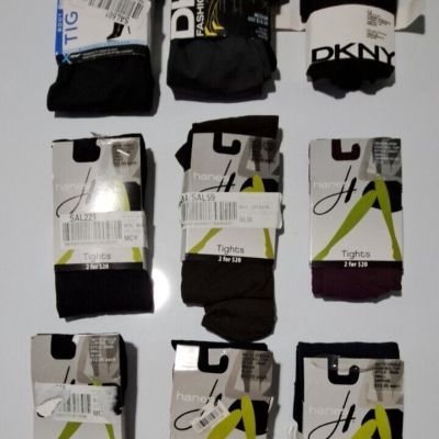 9 Pair Tights Hosiery Hanes (Small/Medium) Lot 22