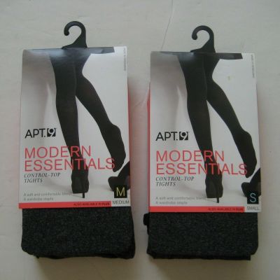 APT.9 MODERN ESSENTIALS CONTROL-TOP TIGHTS CHAR HTHR Retail $14