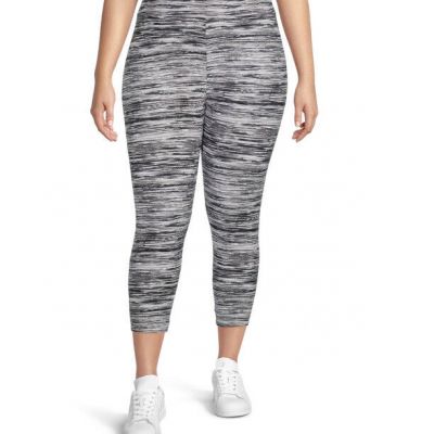 Terra and Sky Gray Space Dye High Rise Capri Leggings 2X (20W-22W) NWT