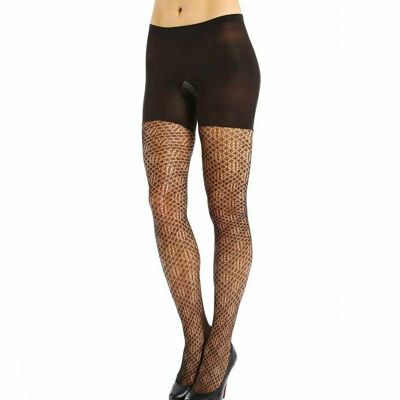 Spanx  Size D Uptown Tight End Tights Diamond A Dozen Black Patterned Style 2456