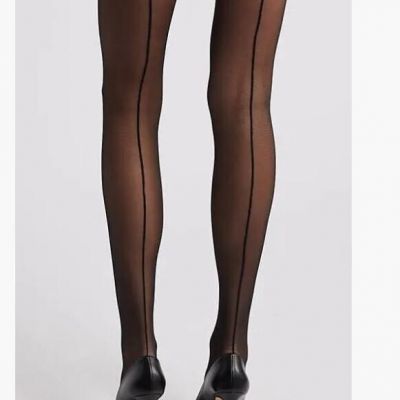 Nordstrom  Back Seam Sheer Tights NO489138MI, Black, Size C