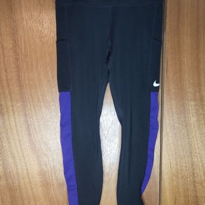 Nike Women's Black Purple Leggings Size Small Casual Workout Athletic Yoga