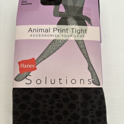 Hanes ANIMAL PRINT Tights Black/Grey sz S