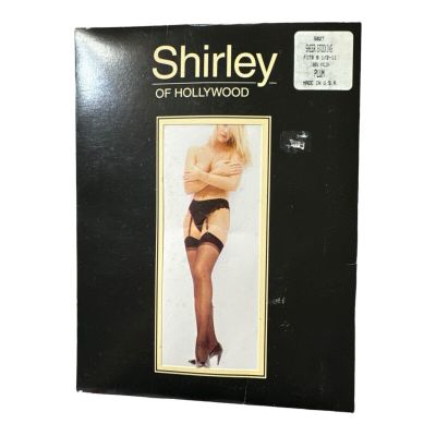 Vintage Shirley of Hollywood PLUM Top Thigh Hi Nylon Stockings Fits 8.5-11 NEW