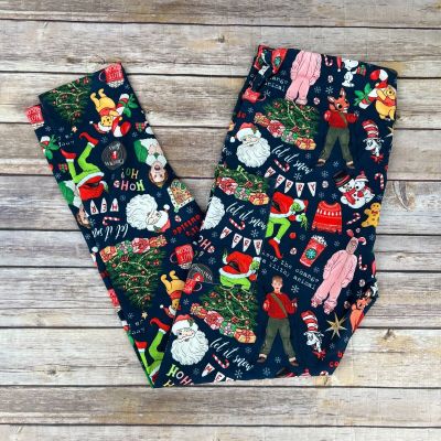 Christmas Characters Elf Grinch Snoopy Women's Leggings TC2 Ext Plus Size 20-26