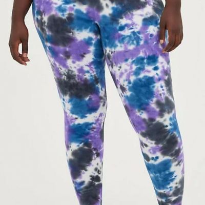 NWT Torrid Plus Size 2 2X 18/20 PREMIUM LEGGING - POUR TIE DYE BLUE PURPLE