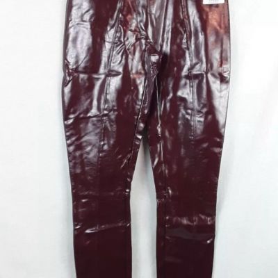 NWT Spanx Ruby Red Faux Patent Leather Leggings 20301R Size-Medium