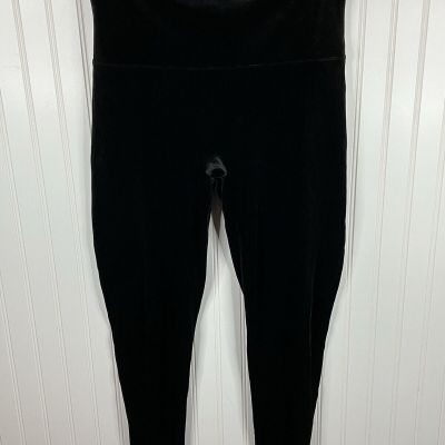 Spanx Velvet Leggings Size 2x Women Black High Rise Soft Stretch Skinny Ankle