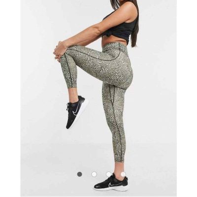 NWT NIKE Performance Leopard Print Athletic Leggings 7/8 Length