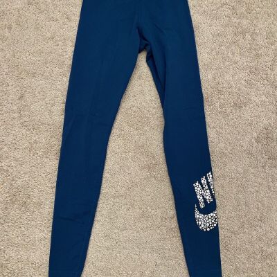 Nike Leggings Blue Women's XS Running Gym Yoga Logo Workout Training