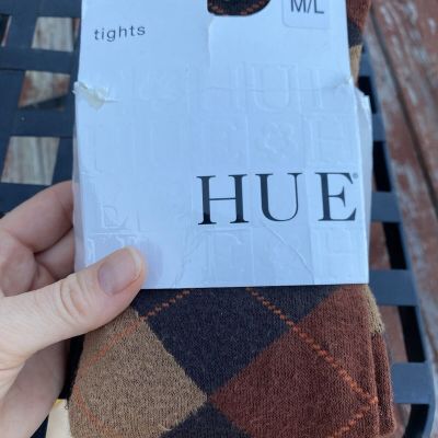 Hue Tights New Women’s M/L Brown Plaid