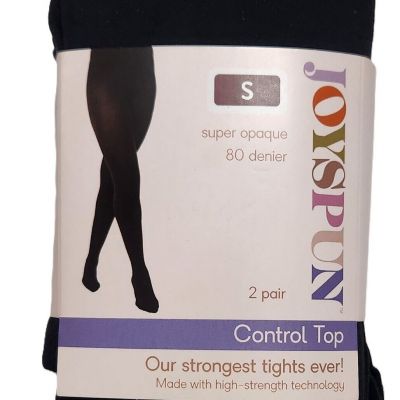 Joyspun Women Super Opaque Tights 2-Pack - Sizes S - Black