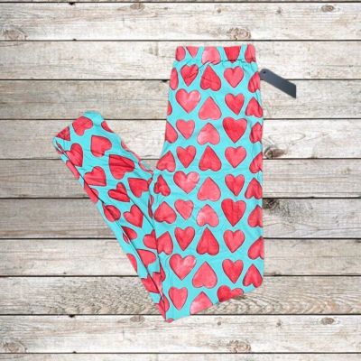 Women’s Leggings Depot Plus Size 1X-2X Distressed Hearts NWT Extra Stretchy Soft