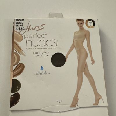 Hanes Perfect Nudes Light Tummy Control Wicking Comfort Nude 5 Size L J33