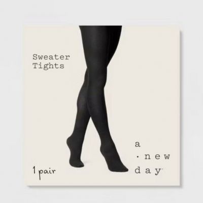 A New Day Black Women's Flat Knit Sweater Tights Size L/XL NEW