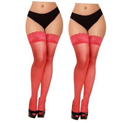 Black Thigh High Stockings for Women – Lace Top Sexy Thigh Highs Pantyhose,