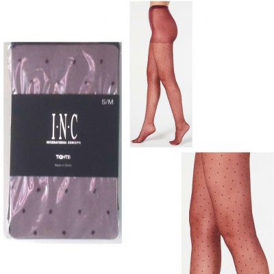 INC International Concepts Swiss Dot Tights Wine Choose Size New