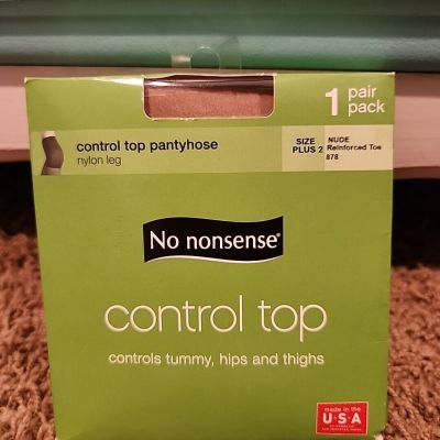 No Nonsense Control Top Pantyhose Nude Reinforced Toe Plus 2013 New