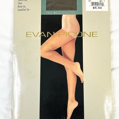 Evan Picone Control Top Nylon Pantyhose Sz 3 Color Espresso