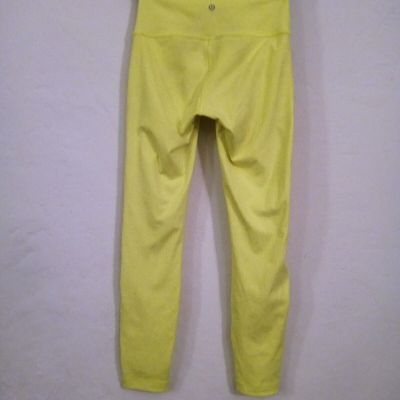 Trendy Lululemon Yellow High Waisted Active Gym Ankle Leggings Women's Size 4