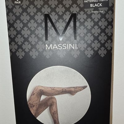 Massini Patterned Tights Size M/L Black