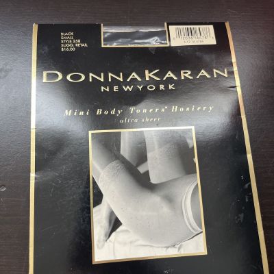 Vintage Donna Karan Mini Body Toners Pantyhose Hosiery Small Black Style 258