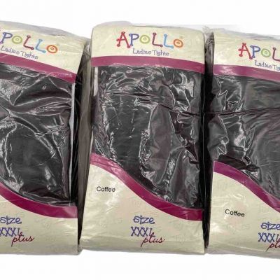 Apollo Coffee Colored Plus Size XXXL Ladies Tights Lot of 3