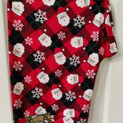 Feeling Festive Holiday Christmas Santa Snowflake Leggings NWT Size 3X