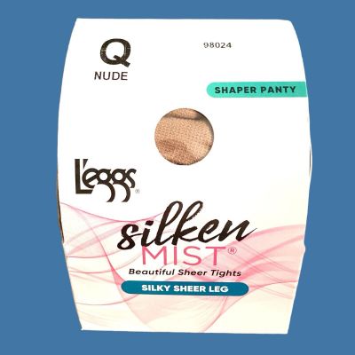 Leggs SHAPER PANTY Pantyhose Silky Sheer Leg Size Q NUDE 98024 Silken Mist